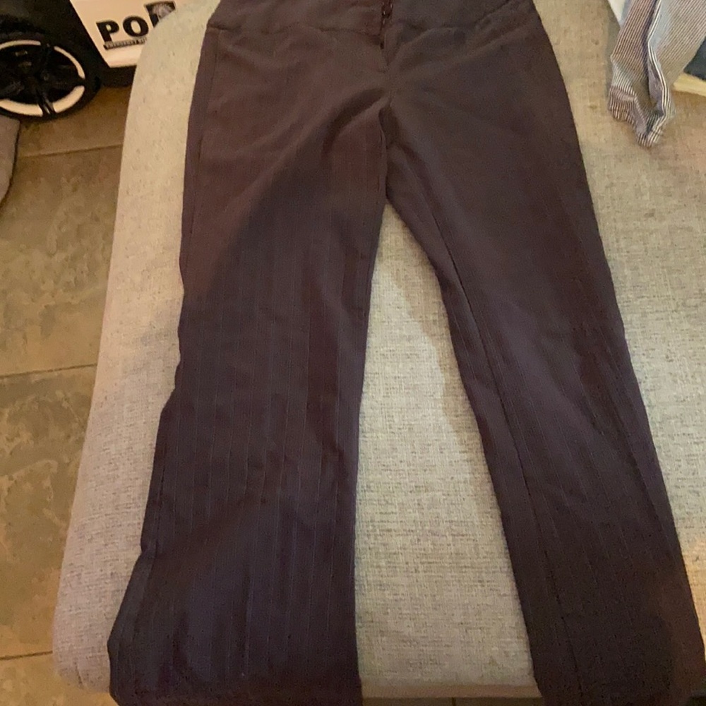 Brown pinstripe pants